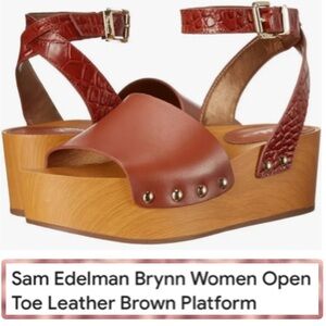 *HOT TREND* Sam Edelman Brynn Open Toe Platform Clog Sandal 7.5 Brown